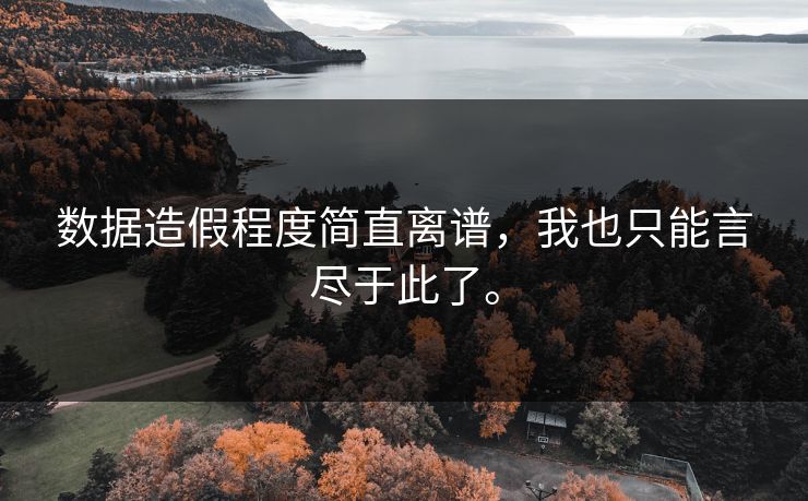 数据造假程度简直离谱,我也只能言尽于此了。 数据造假程度简直离谱,我也只能言尽于此了。