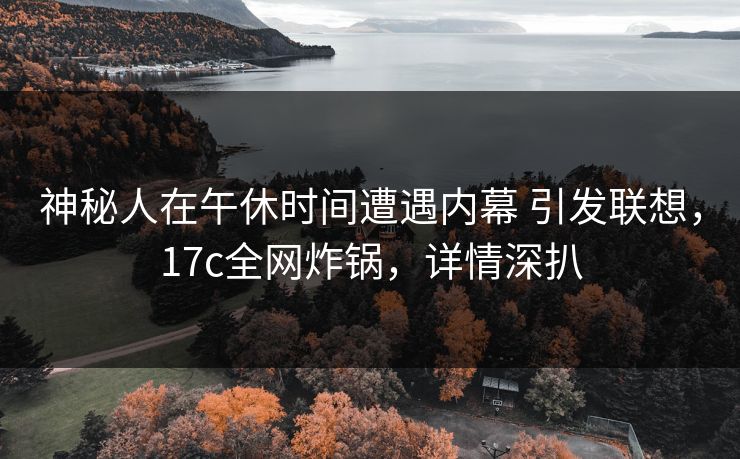 神秘人在午休时间遭遇内幕 引发联想，17c全网炸锅，详情深扒