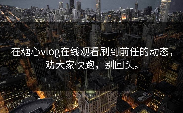 在<strong>糖心vlog</strong>在线观看刷到前任的动态，劝大家快跑，别回头。